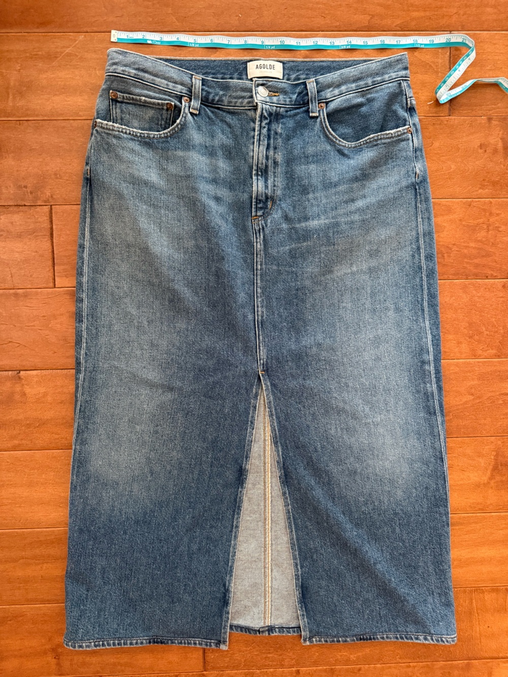 Agolde Women’s Maxi Skirt Medium Blue Denim Size 29